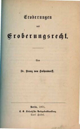 Eroberungen und Eroberungsrecht