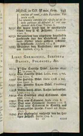 941-1004, Libri germanici, suecici, danici, polonici &c.