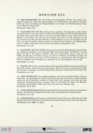 Mobiliar etc. (Nr. 72-108)