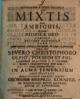 Disp. eth. polit. de mixtis s. ambiguis