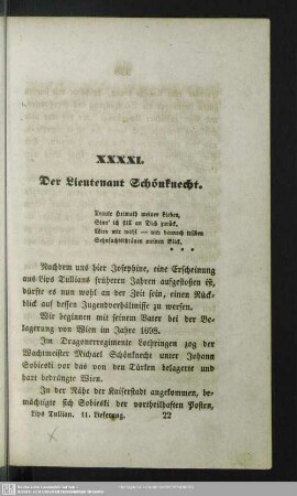 XXXXI. Der Lieutnant Schönknecht