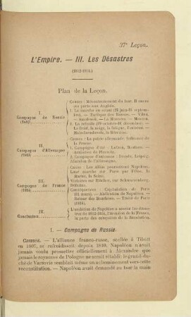 L'Empire. - III. Les Désastres