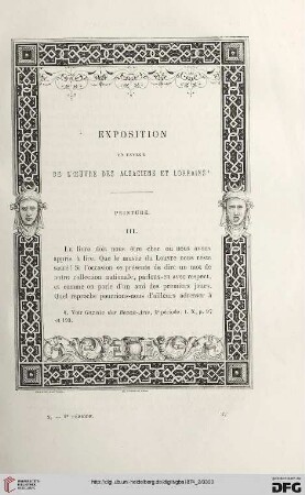 2. Pér. 10.1874: Exposition en faveur de l'œuvre des Alsaciens et Lorrains, 3 : peinture