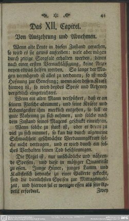 Das XII. Capitel. Von Auszehrung und Abnehmen