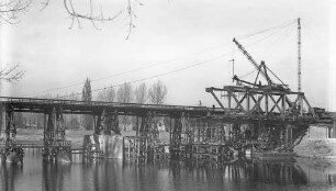 Stuttgart Bad Cannstatt Daimlerbrücke 1865a Behelfsbrücke Wiederaufbau