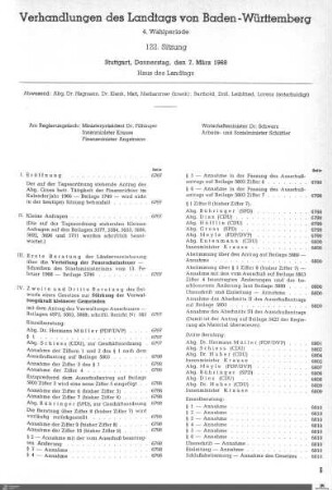 122. Sitzung, Stuttgart, 7.3.1968