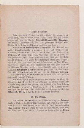 I. Unser Vaterland