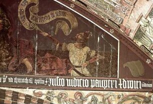 Christus als Weltenrichter mit Maria, Johannes, Jakobus d. Ä. und Moses