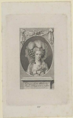 Bildnis der Friderique Sophie Wilhelmine d'Orange et de Nassau