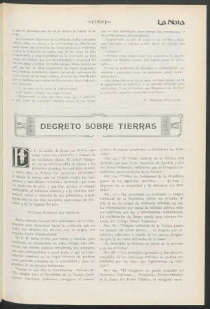 Decreto sobre tierras