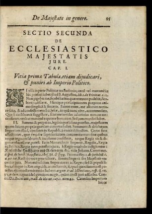 Sectio Secunda De Ecclesiastico Majestatis Jure.