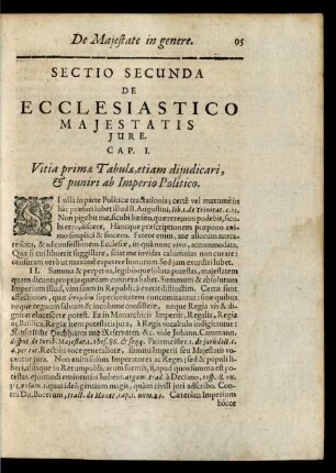 Sectio Secunda De Ecclesiastico Majestatis Jure.