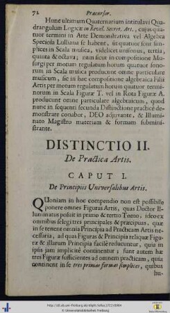 Caput I. De Principiis Universalibus Artis
