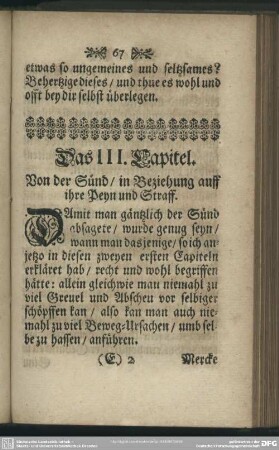 Das III. Capitel. Von der Sünd, in Beziehung auff ihre Peyn und Straff