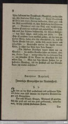 Zweytes Kapitel. Innerliche Kennzeichen der Rindviehpest