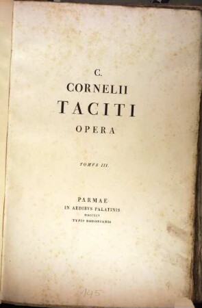 C. Cornelii Taciti Opera. 3