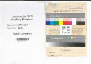 Entnazifizierung Johannes Hueer , geb. 24.04.1891 (Lehrer)