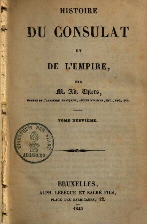 Histoire du consulat et de l'empire, 9
