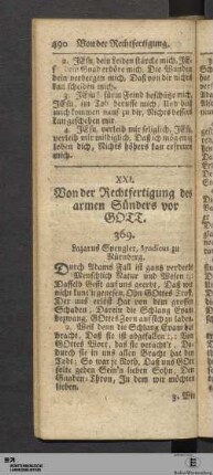 XXI. Von der Rechtfertigung des armen Sünders vor Gott.