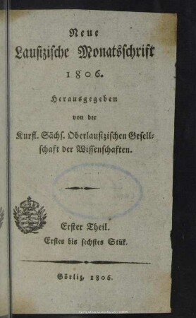1806,1/6: Neue lausizische Monatsschrift