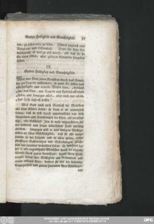 IX. Gottes Heiligkeit und Gerechtigkeit.