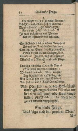 Siebende Frage. Was folget nach den gemeinen Oden? ...
