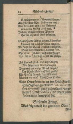 Siebende Frage. Was folget nach den gemeinen Oden? ...