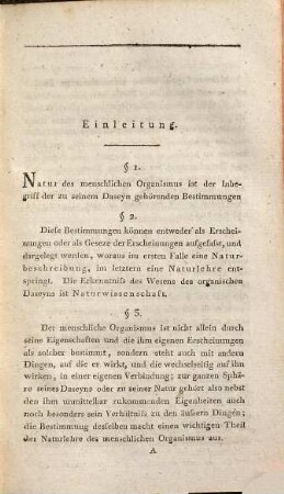Grundriß der Naturlehre des menschlichen Organismus : zum Gebrauche bey seinen Vorlesungen