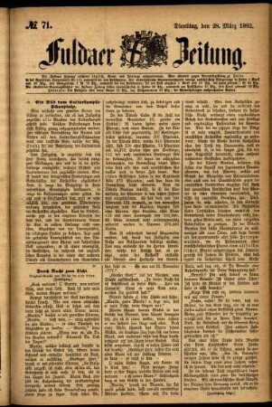 Ausgabe vom Dienstag, den 28. März 1882.