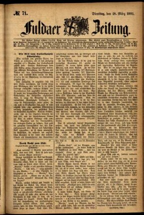 Ausgabe vom Dienstag, den 28. März 1882.