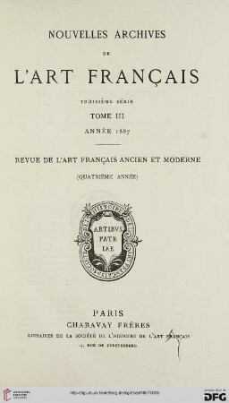 3.Sér. 3: Nouvelles archives de l'art français