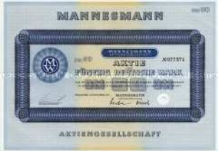 Aktie der Mannesmann Aktiengesellschaft über 50,- DM - Sachkonvolut