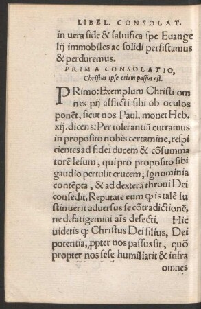 Prima Consolatio, Christus ipse etiam passus est.