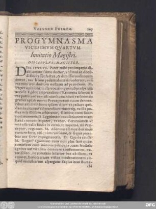 Progymnasma Vicesimum Quartum. Invitatio Magistri. Discipulus, Magister.
