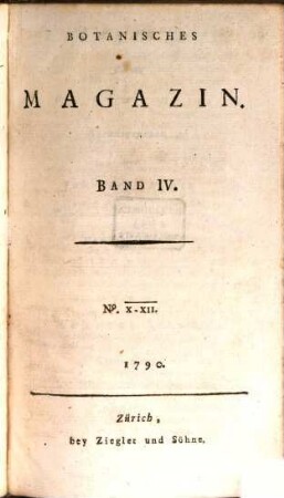 Magazin für die Botanik, 4. 1790 = Nr. 10 - 12