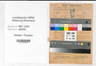 Entnazifizierung Theodor Wester , geb. 18.05.1888 (Postbeamter)