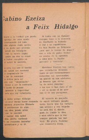 Gabino Ezeiza a Félix Hidalgo