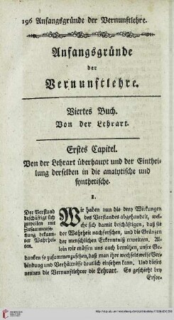 Viertes Buch: Von der Lehrart