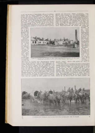 Trainkolonne beim Durchqueren eines der vielen kleinen Seen im Pripjetgebiet.