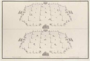 Wettkampf mit Wurfspieß und Schwert beim Karussell der Vier Elemente 1719 im Dresdener Zwinger