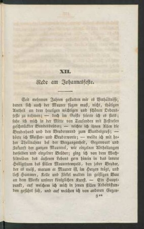 XII. Rede am Johannisfeste.