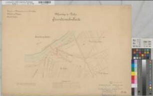 Ems Kanalisierung Strecke Lathen 0-7 Blatt 14 Grunderwerbskarte - Wehranlage bei Düthe 1892 1 : 2000 51 x 73 kol. Zeichnung A. Franke, Wasserbauinspektor Wasser- und Schiffahrtsdirektion Münster