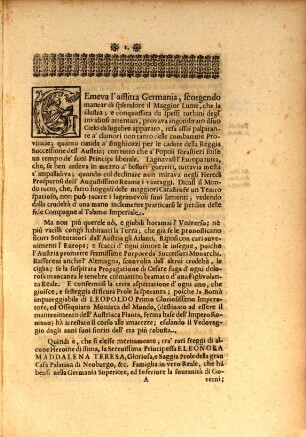 Passavia in feste nelle ... nozze di Leopoldo I. Imp. ... e di Eleonora Maddalena Teresa, Principessa Palatina