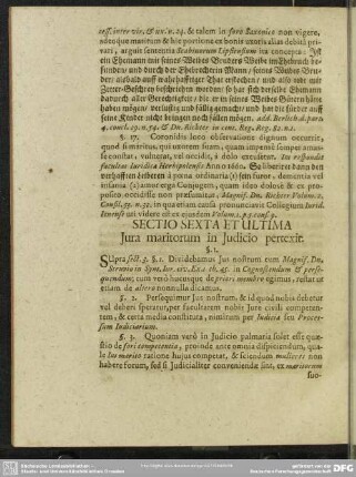 Sectio Sexta Et Ultima Jura maritorum in Judicio pertexit
