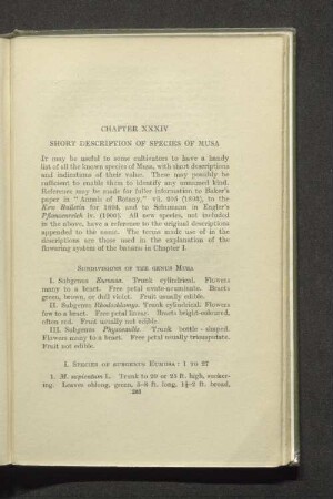 Chapter XXXIV Short description of species of musa