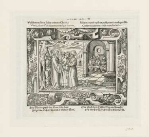 Christus und der Zinsgroschen, aus: "Biblische Figuren deß Neuwen Testaments", Frankfurt am Main 1562, S. f4 verso