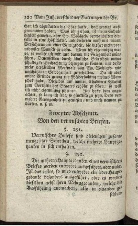 Zweyter Abschnitt. Von den vermischten Briefen