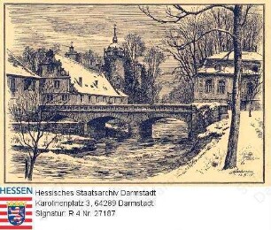 Steinbach im Odenwald, Schloss Fürstenau mit Mümlingbrücke