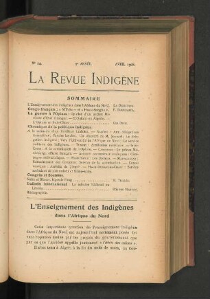 3e. Année, Nr. 24. Avril 1908.