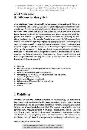 Wissen im Gespräch